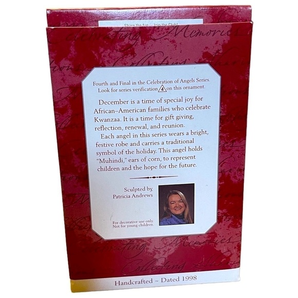 1998  "CELEBRATION OF ANGELS" Kwanzaa Hallmark Ornament Collectible Series #4/4 - Picture 3 of 12